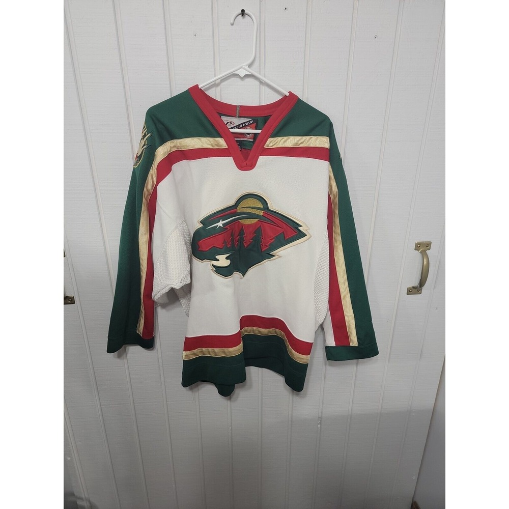 MINNESOTA WILD MENS NHL Hockey TEAM STITCHED JERSEY Md Vintage 1990's Pro Player